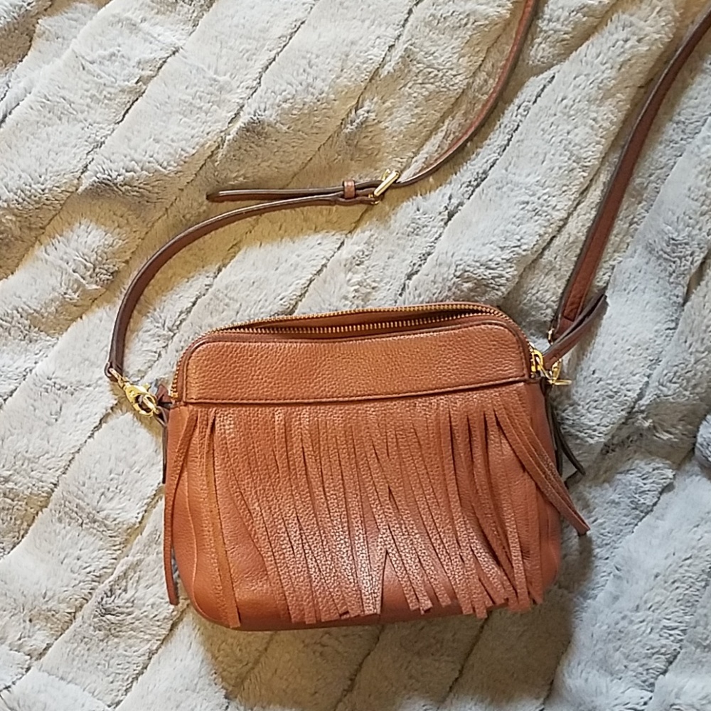 Fossil fringe crossbody